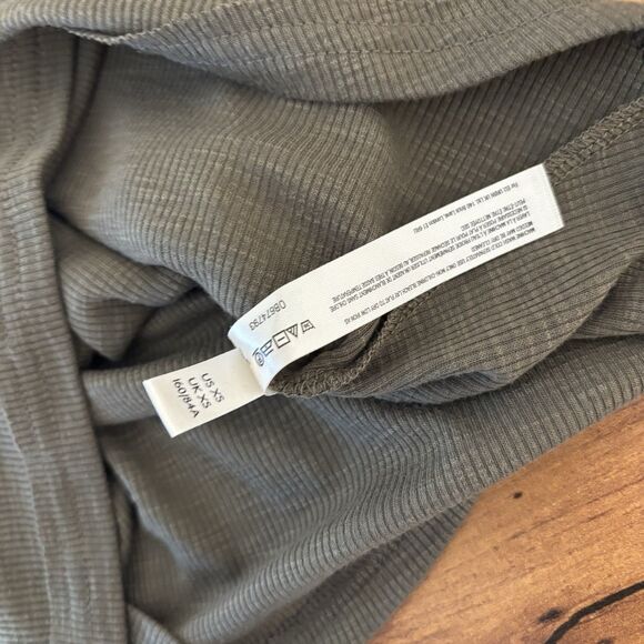Free People Ribbed Tank Top Womens Size XS Army Green Racerback Flowy Athleisure - Picture 6 of 6